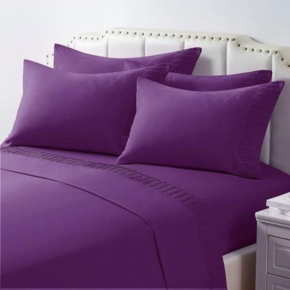 6 Pieces Microfiber Bed Sheet Set - 15 Inch Deep Pocket Sheets - Picture 4 of 9